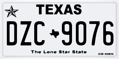TX license plate DZC9076