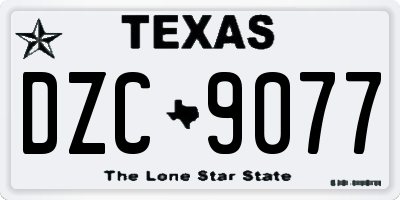 TX license plate DZC9077