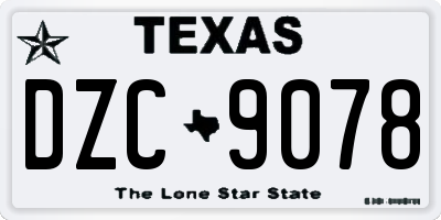 TX license plate DZC9078
