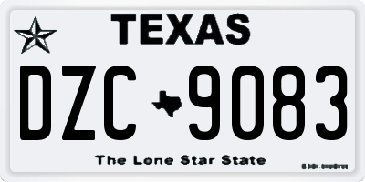TX license plate DZC9083