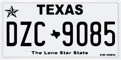 TX license plate DZC9085