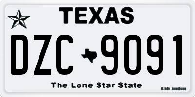 TX license plate DZC9091