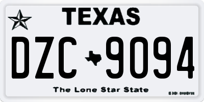 TX license plate DZC9094
