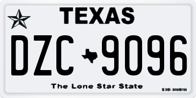 TX license plate DZC9096