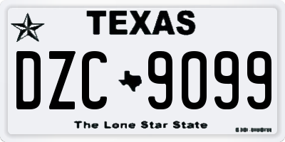 TX license plate DZC9099