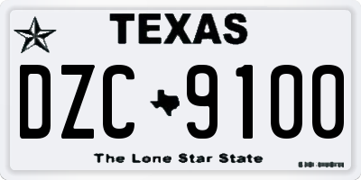 TX license plate DZC9100