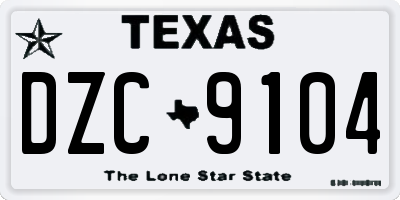 TX license plate DZC9104