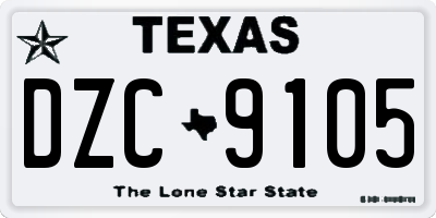TX license plate DZC9105