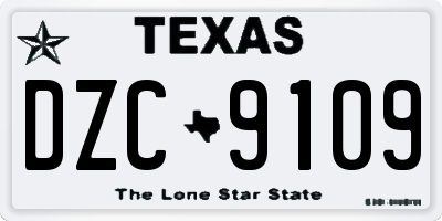 TX license plate DZC9109