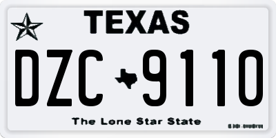 TX license plate DZC9110