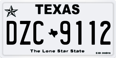 TX license plate DZC9112