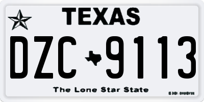 TX license plate DZC9113