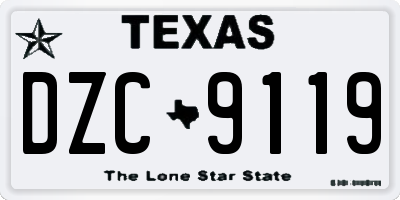 TX license plate DZC9119