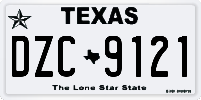 TX license plate DZC9121