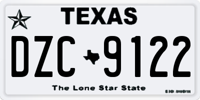 TX license plate DZC9122