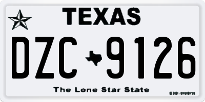 TX license plate DZC9126