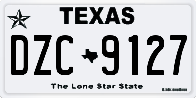 TX license plate DZC9127