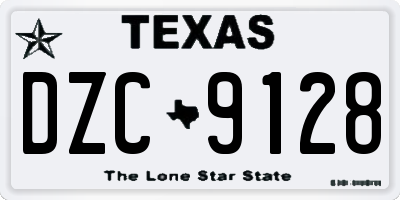 TX license plate DZC9128