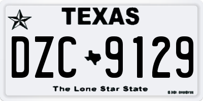 TX license plate DZC9129