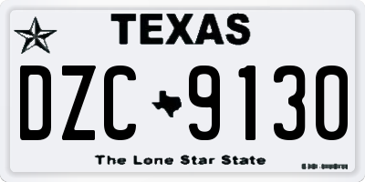 TX license plate DZC9130