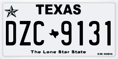 TX license plate DZC9131