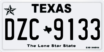 TX license plate DZC9133