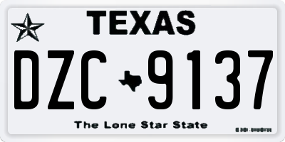 TX license plate DZC9137