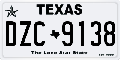 TX license plate DZC9138