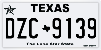 TX license plate DZC9139