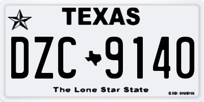 TX license plate DZC9140