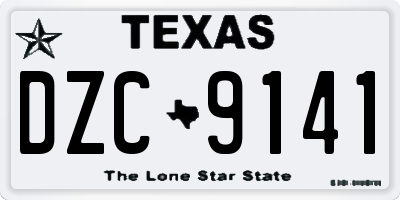 TX license plate DZC9141