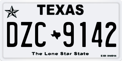 TX license plate DZC9142
