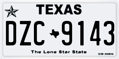 TX license plate DZC9143