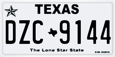 TX license plate DZC9144