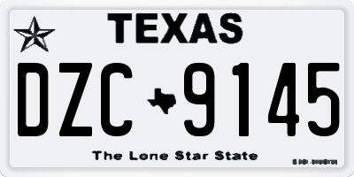 TX license plate DZC9145