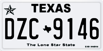 TX license plate DZC9146