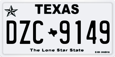 TX license plate DZC9149