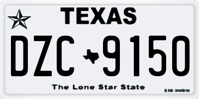 TX license plate DZC9150