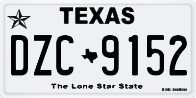 TX license plate DZC9152