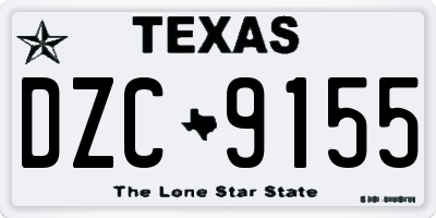 TX license plate DZC9155