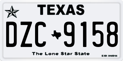 TX license plate DZC9158