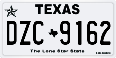 TX license plate DZC9162