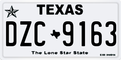 TX license plate DZC9163