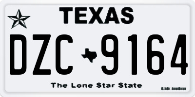 TX license plate DZC9164