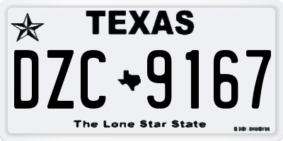 TX license plate DZC9167