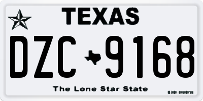 TX license plate DZC9168