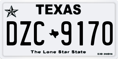 TX license plate DZC9170