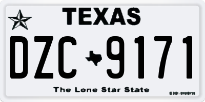 TX license plate DZC9171