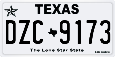 TX license plate DZC9173