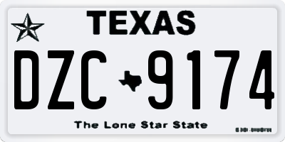 TX license plate DZC9174